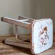 Workshop stool in vintage patinated solid wood