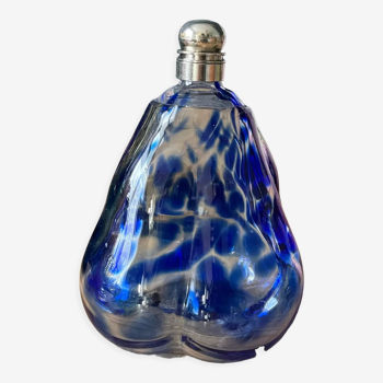 Old blue speckled bottle