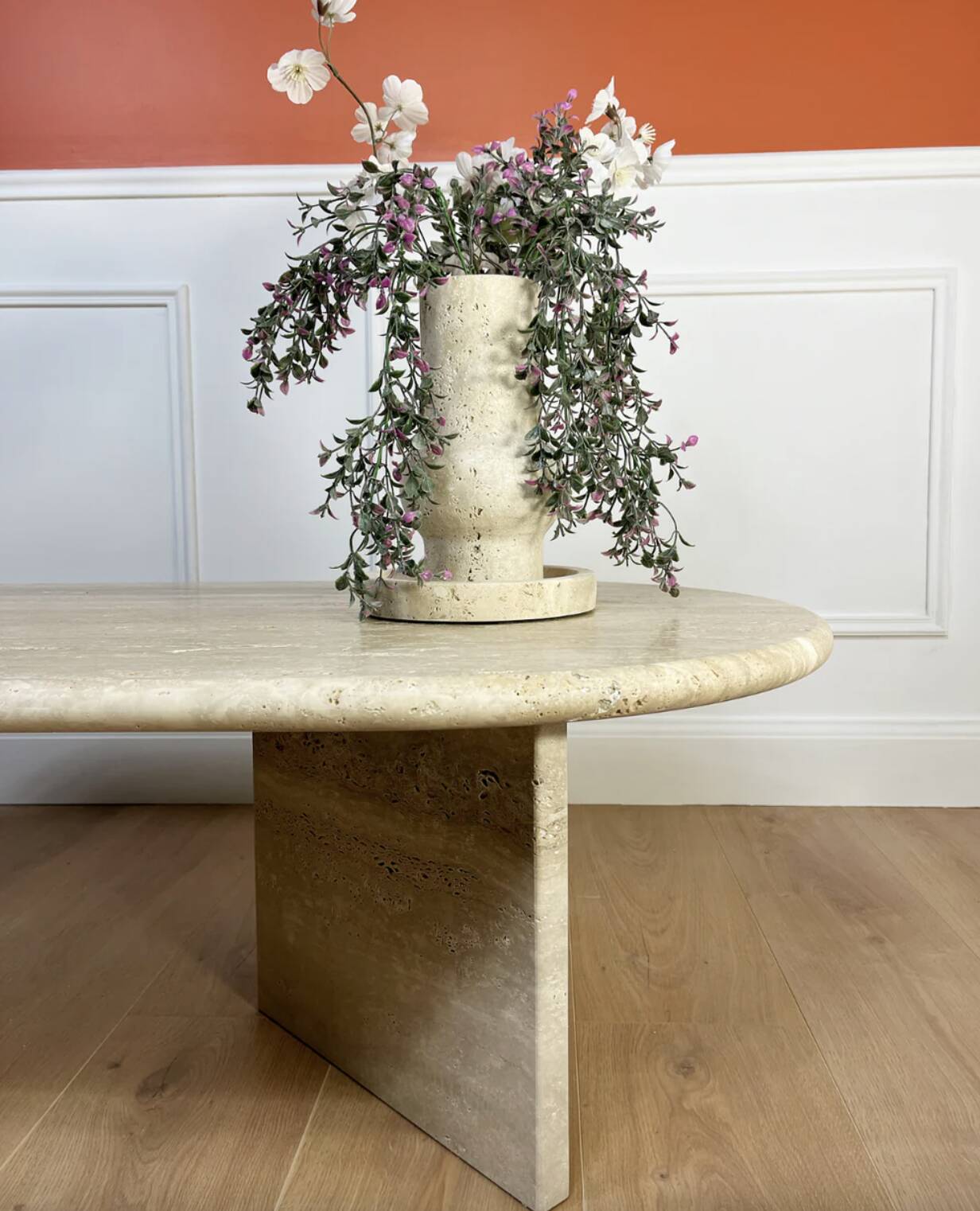 Table basse rectangle format oblong 100% Travertin Romain
