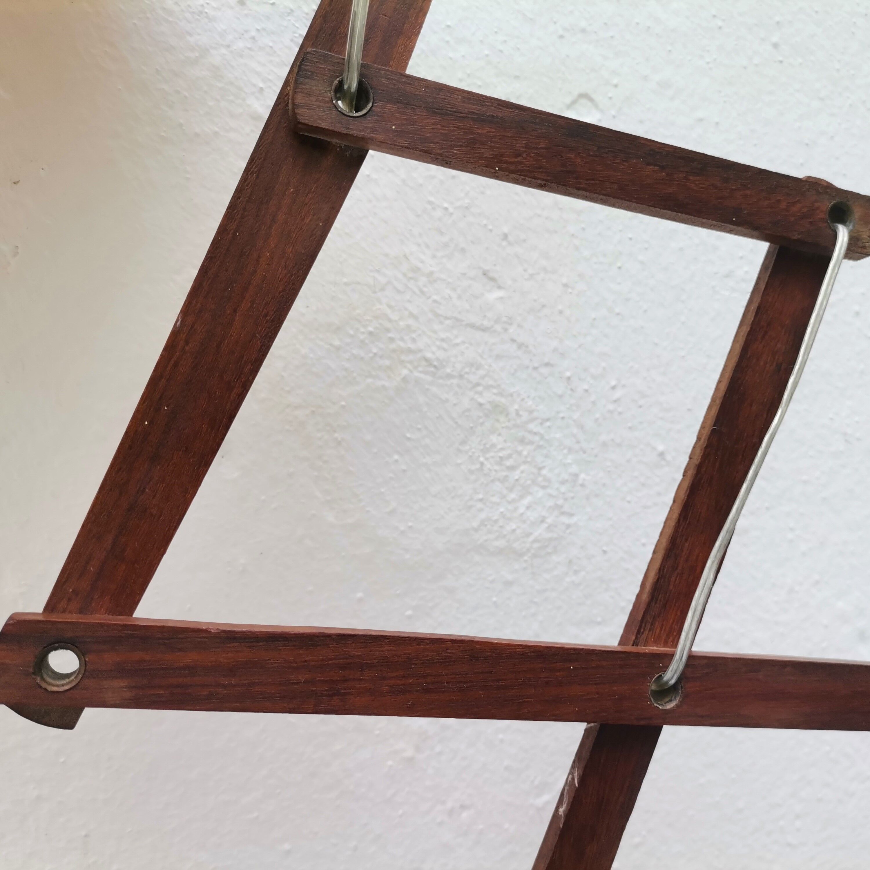 Scandinavian wooden scissor wall light fixture lamp 1960s