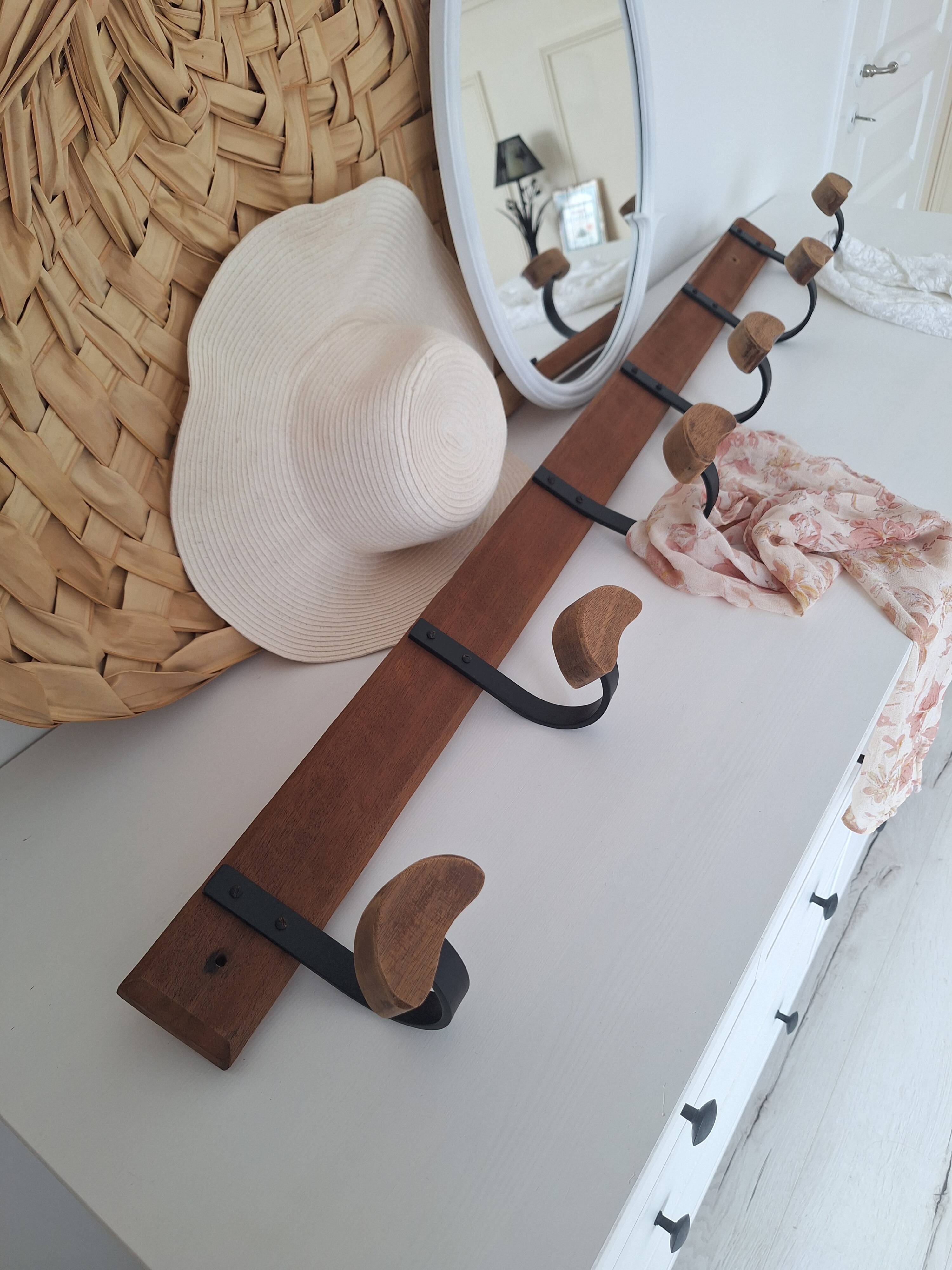 Wooden and metal wall hook
