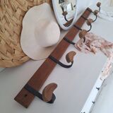 Wooden and metal wall hook