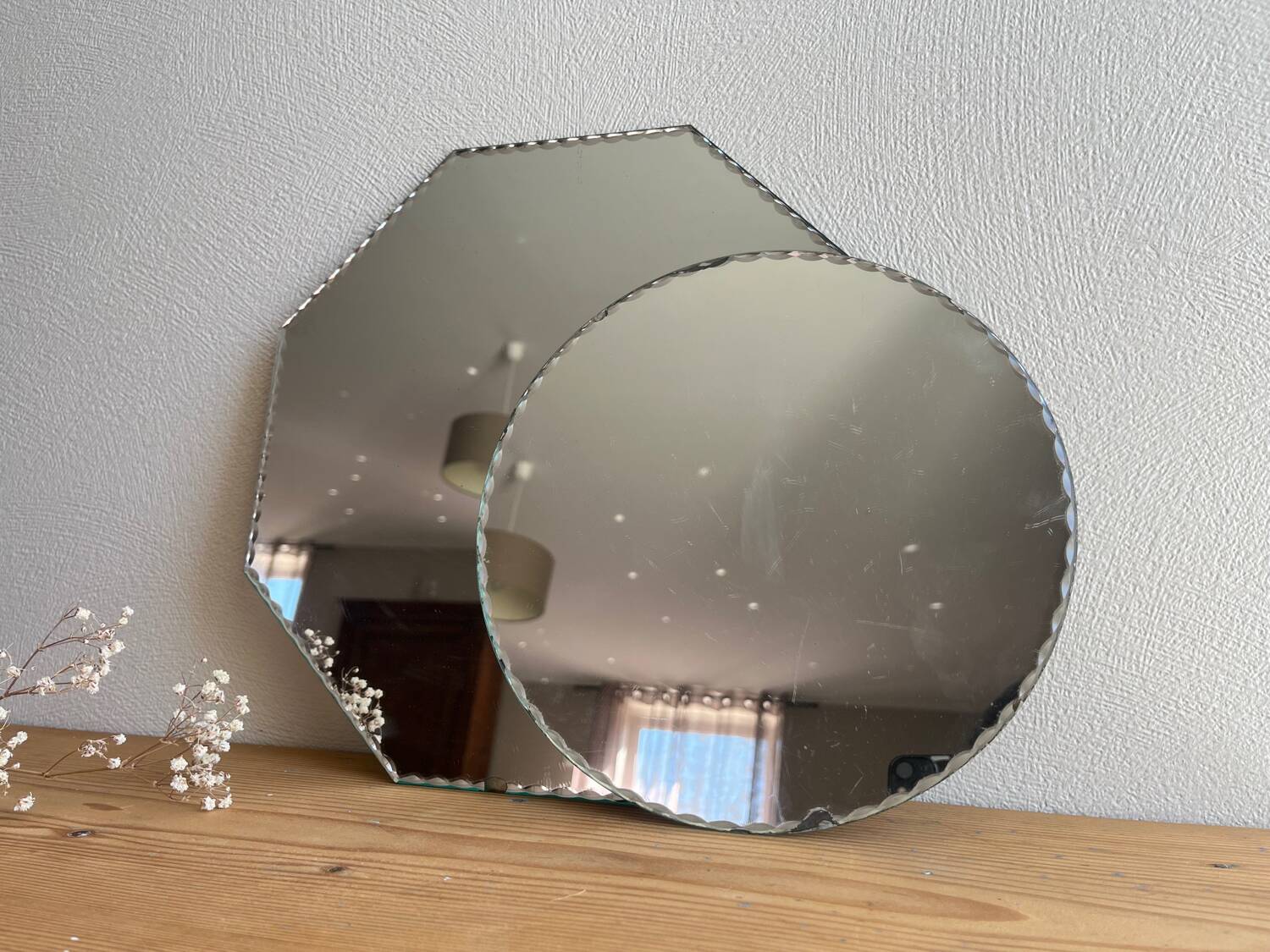Vintage round + octagonal bevelled mirrors