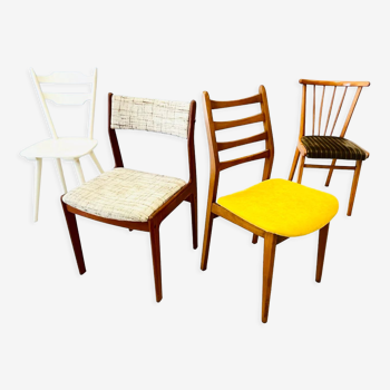 Ensemble de quatre chaises vintage
