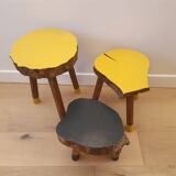 Trio of tripod tabourets