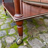 2-level serving trolley in lacquered mahogany and brass 1960