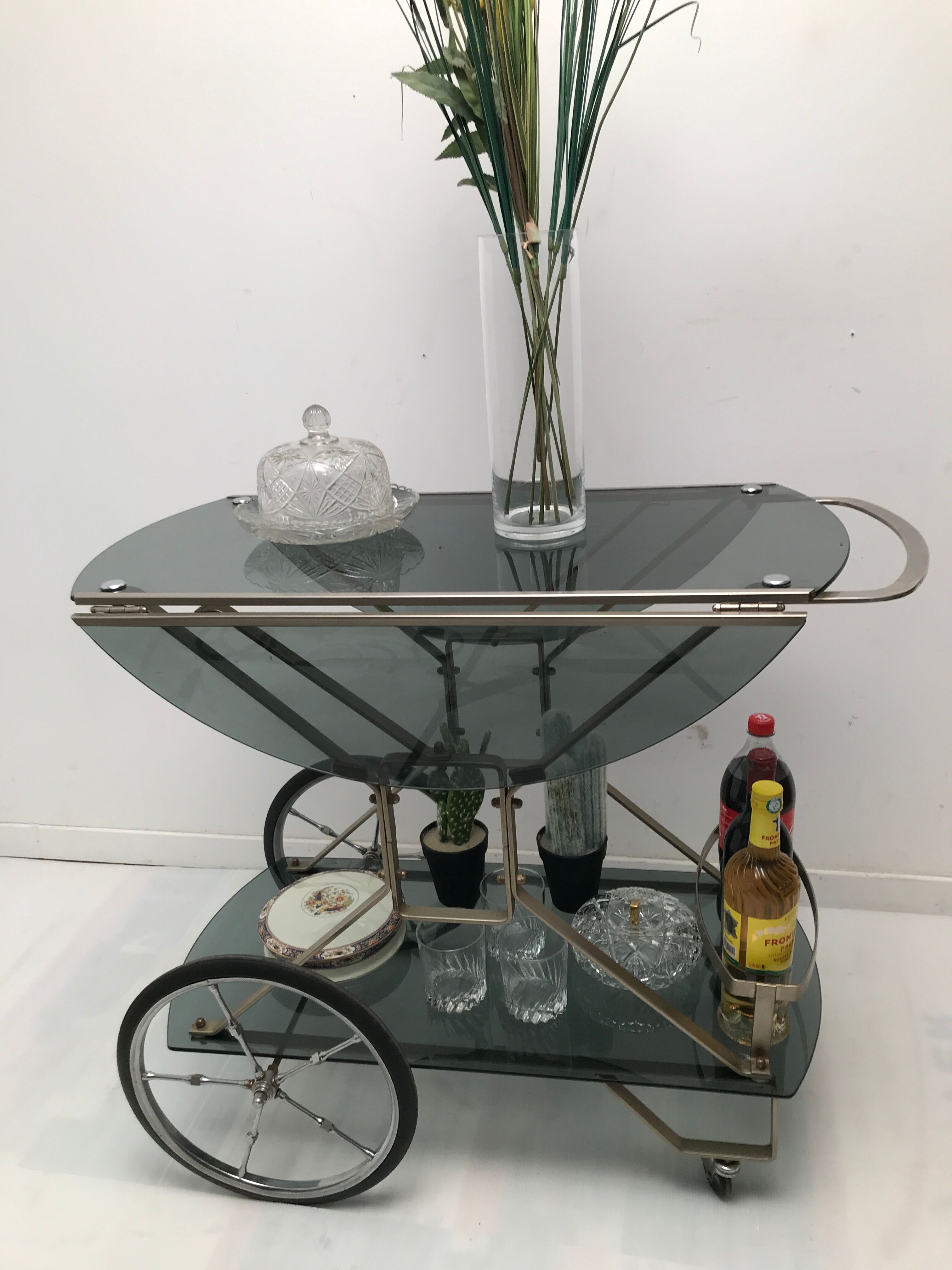 Dessert trolley with recowl and folding 50s Selency