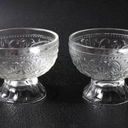 Set of 4 Vintage Pressed Glass Dessert Bowls Cibulak by Pavel Panek / 1977