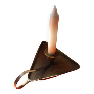Brass triangle candle holder - vintage