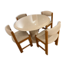 Dining room travertine table & chairs