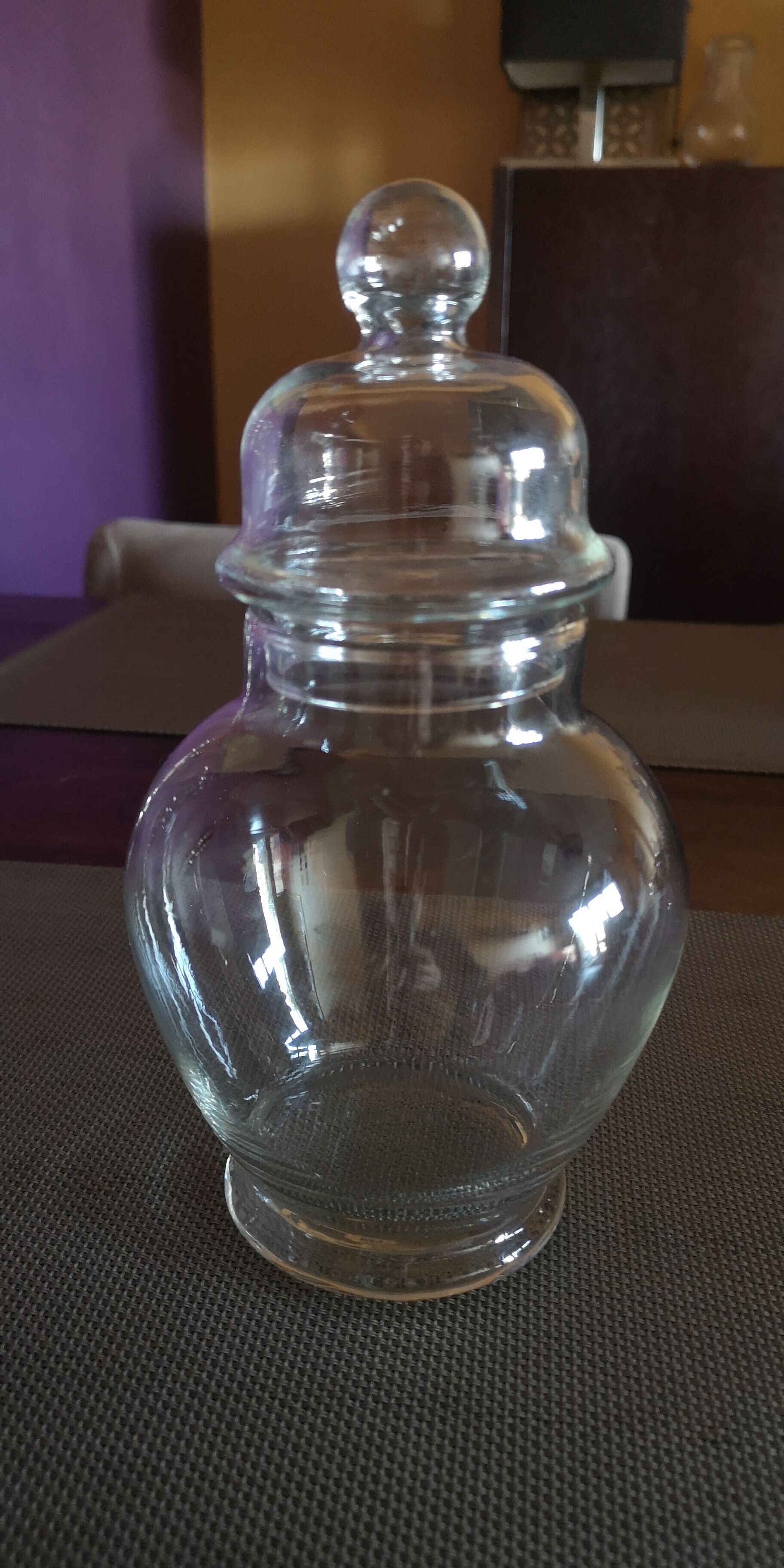 Old glass bottle of apothecary or confectioner