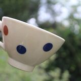 Set of 4 small polka dot cups in Castres earthenware