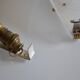 50s Arlus wall light in Perspex and brass