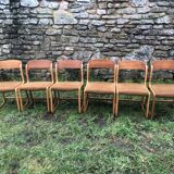 Set of 6 Baumann sleigh foot chairs 60s