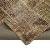 Tapis turc fait à la main 197 cm x 300 cm marron patchwork