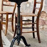 Antique bistro table with cast iron legs