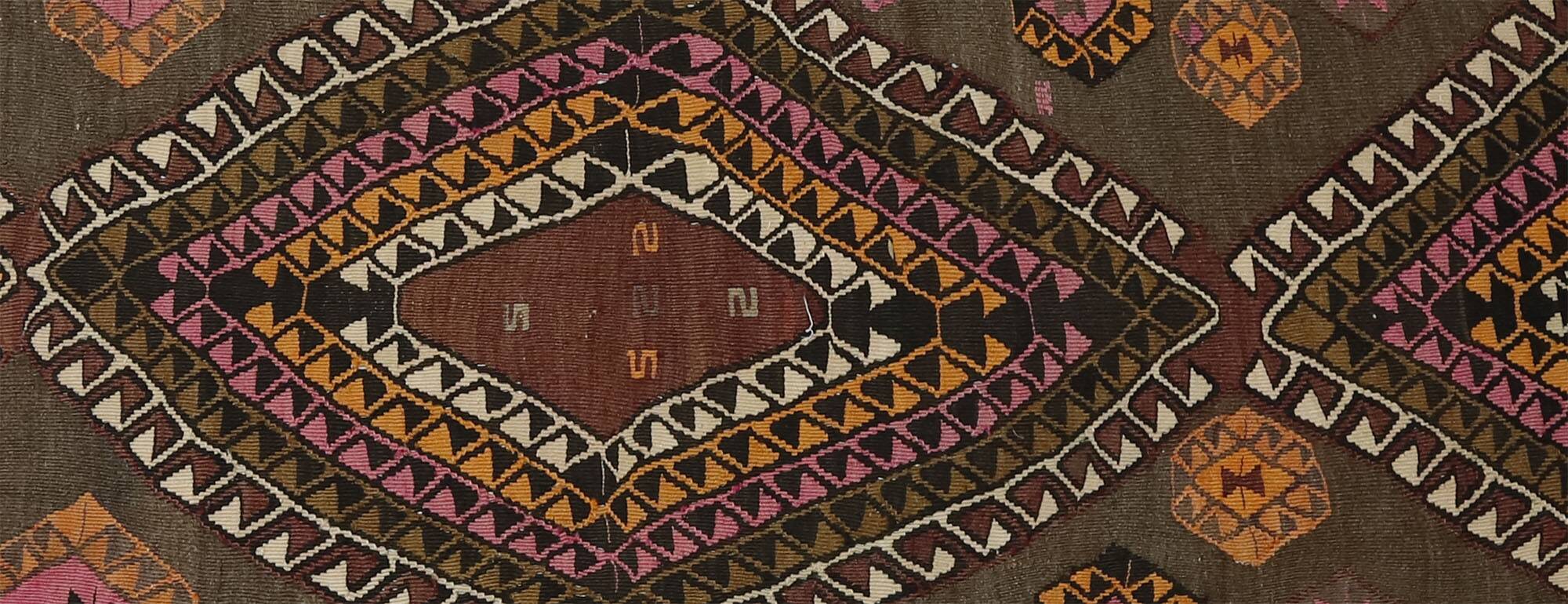 Anatolian handmade kilim rug 435 cm x 115 cm