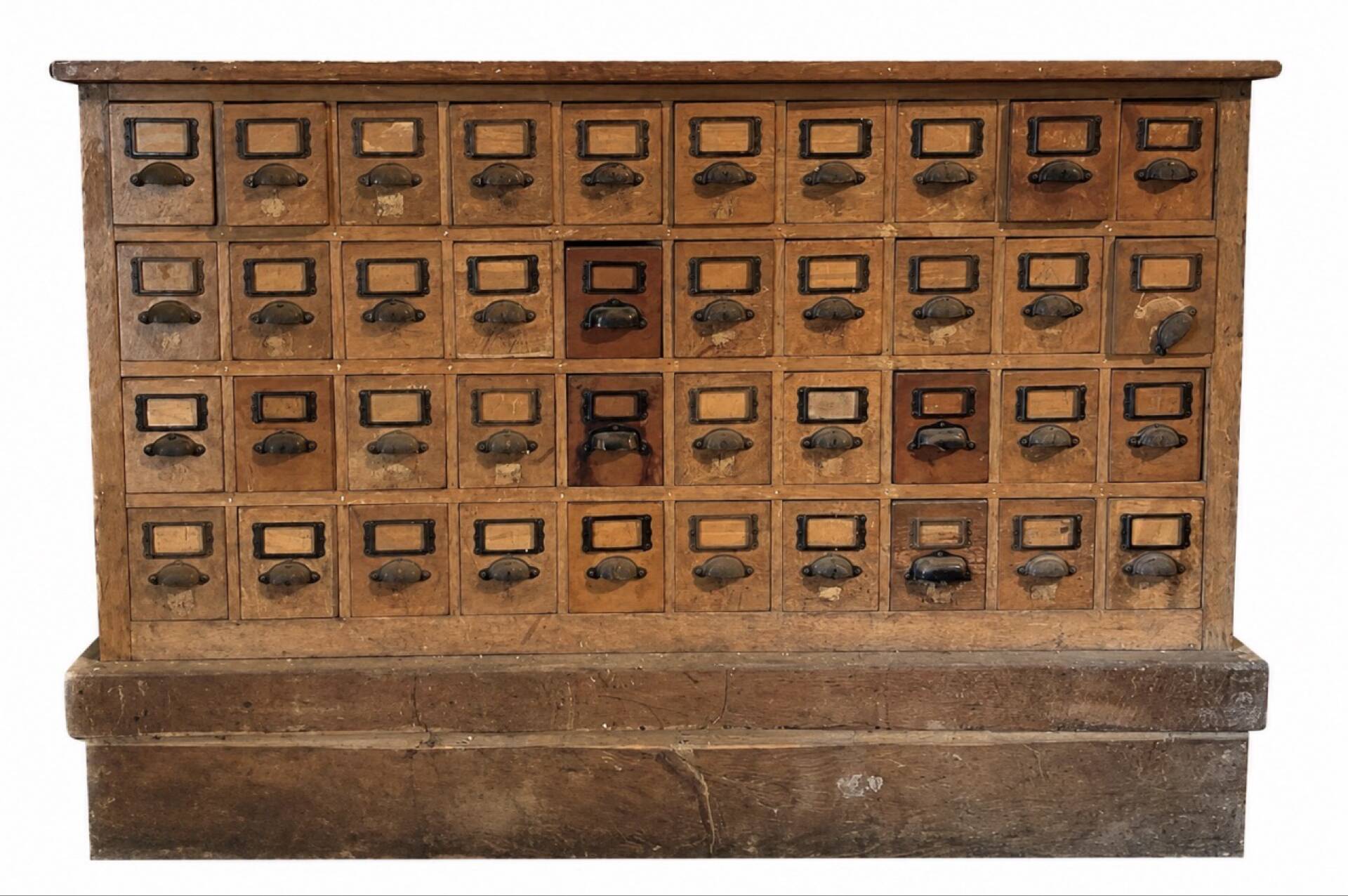 Banque d’épicier ancienne double face – 80 tiroirs –