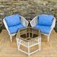 White rattan lounge