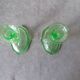 Pair of art deco candlesticks in molded pressed glass