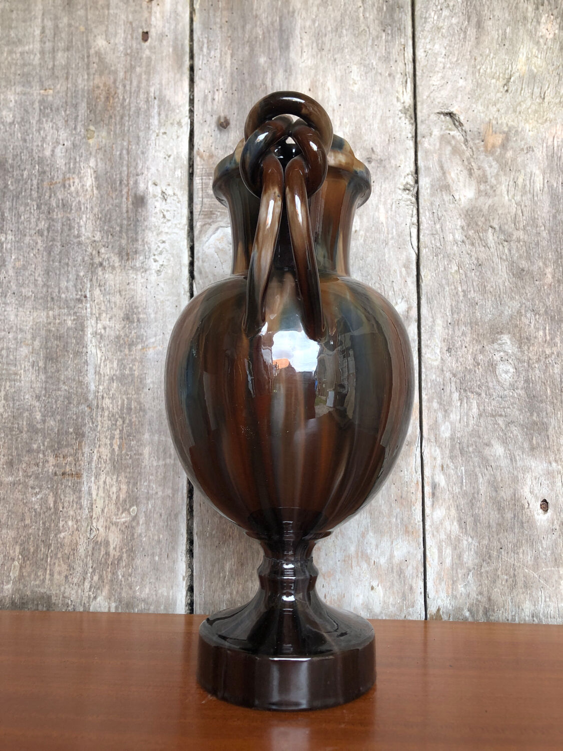 baluster vase jérôme massier de vallauris glazed terracotta