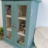 Green and beige 2-door wall display case