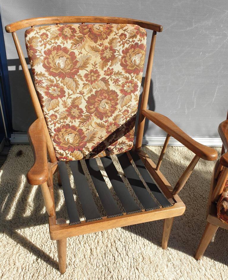 Paire fauteuils éventail esprit scandinave Baumann