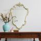 Florentine mirror in baroque style patinated in white and green