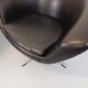 Pair of vintage Scandinavian swivel armchairs in faux leather and chrome.