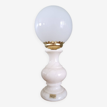 Lampe albâtre et opaline