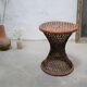 Table d'appoint diabolo vintage en rotin