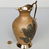 Pitcher, Hand painted brass jug