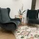 Vintage Italian armchairs – blue velvet. Stunning pair.