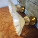 Pair of vintage wall lights in pale yellow granite glass