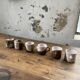 Anthropomorphic ceramic teapot, cups and bowl set