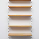 1960s wall unit in ash with 5 shelves, Nisse Strinning