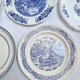 6 vintage flat plates