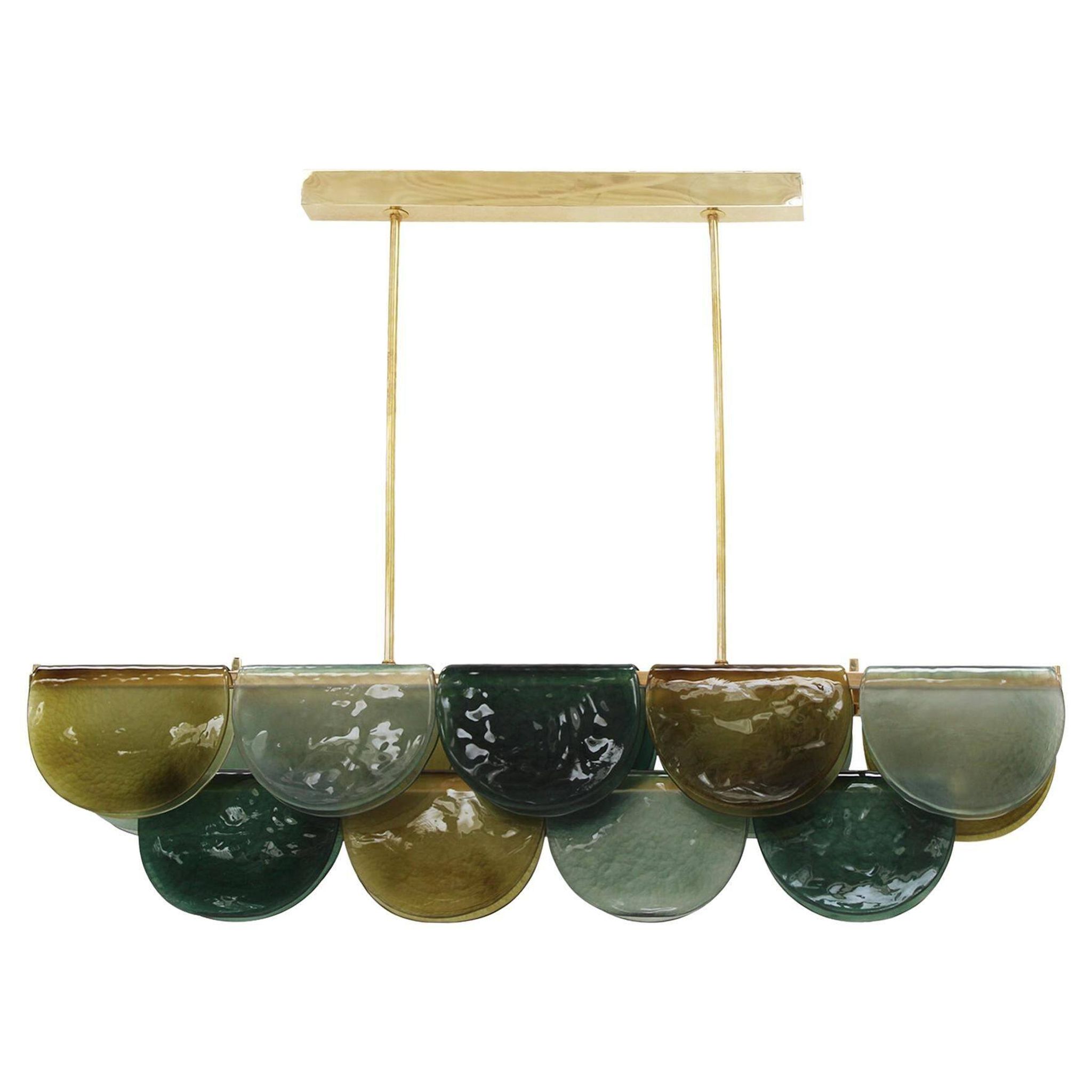 Elongated Murano Glass Ceiling Lamp, Italy