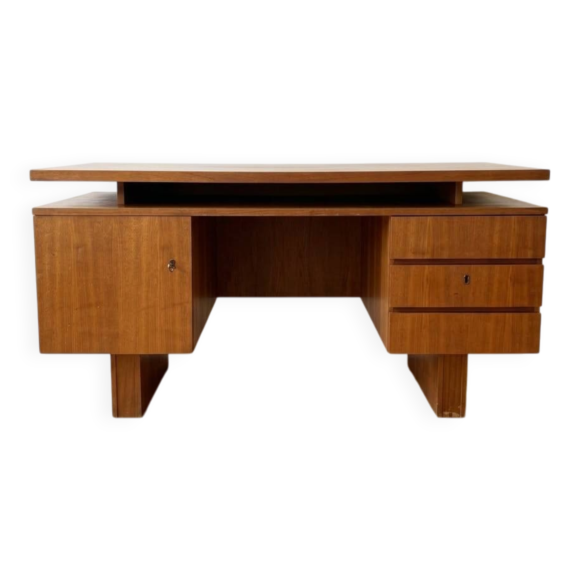 Vintage Scandinavian wooden executive desk