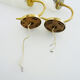 Pair of brass glass tulip wall lights 50-60s