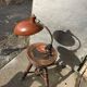Vintage brown metal desk lamp EAKV, 1950s design, rounded shade.