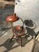 Vintage brown metal desk lamp EAKV, 1950s design, rounded shade.
