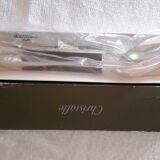 Spoon and fork to serve Christofle model beads silver metal