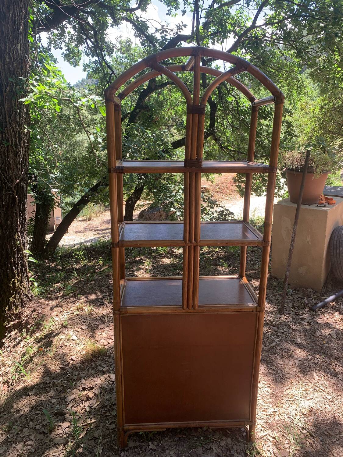 Vintage rattan shelf
