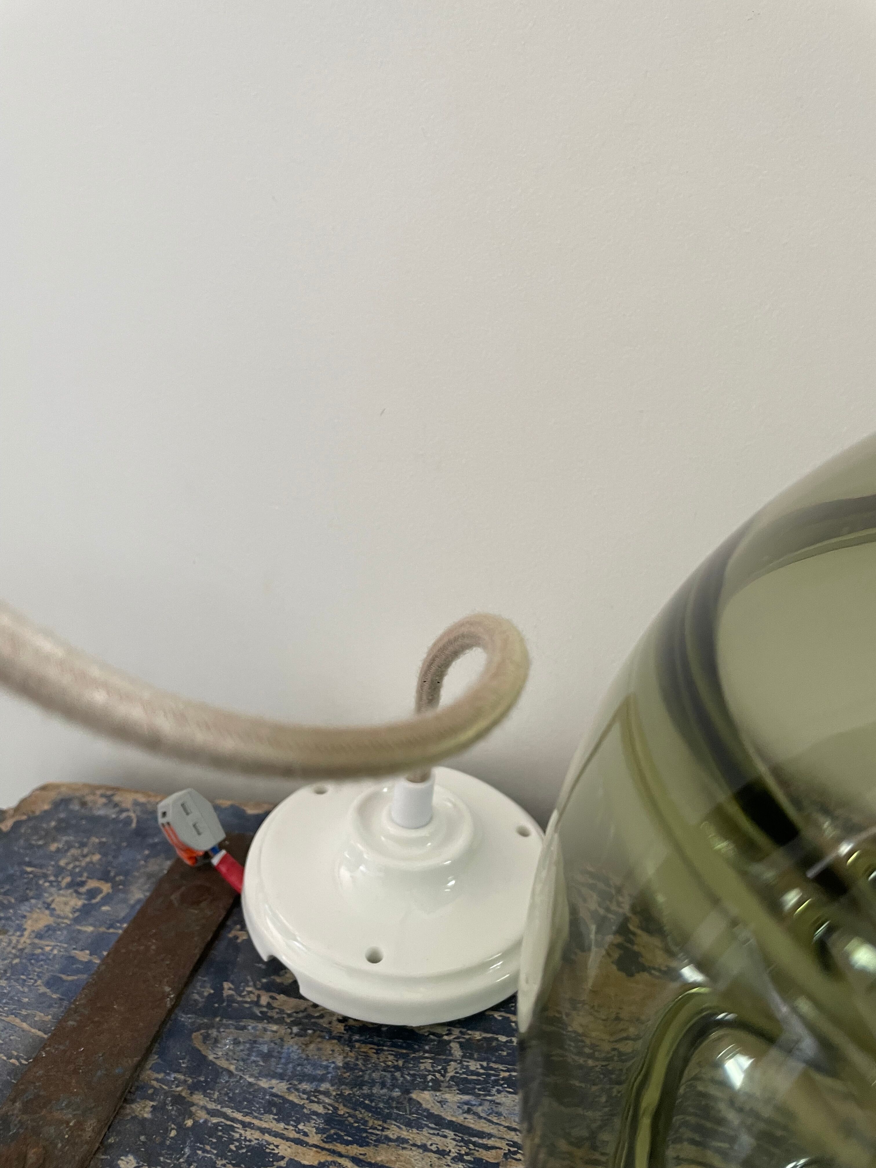 Vintage olive green pendant lamp