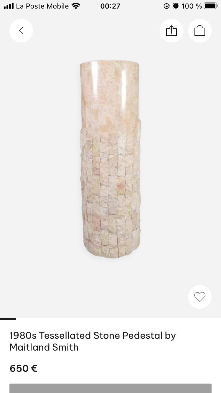 Maitland Smith 80's pink marble column
