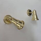 Pair of vintage adjustable wall lights in solid brass, France 1970s