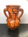 Ancient Vase With Autumn Ceramics Brown - Decor Leaves 70s Vintage
