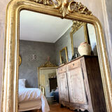 Miroir ancien Louis-Philippe à fronton