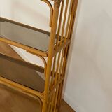 Bamboo and smoked glass shelf
